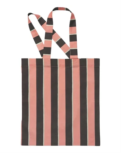 Stine Goya - Tote Net - Rosewood Mint Stripe